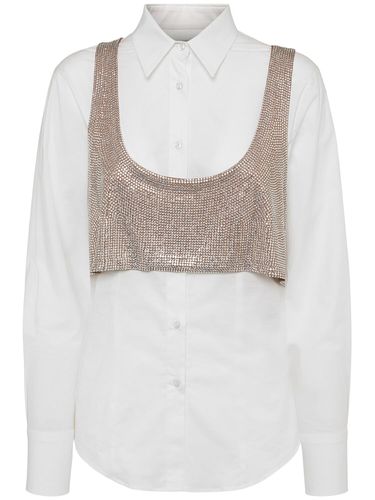 Cotton Poplin Embellished Shirt - GIUSEPPE DI MORABITO - Modalova