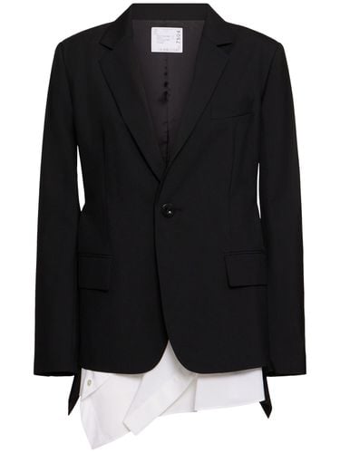 Blazer Aus Weicher Baumwollpopeline & Anzugsstoff - SACAI - Modalova