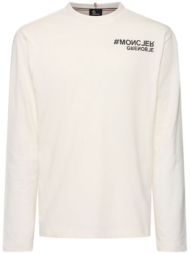 Camiseta De Manga Larga De Algodón Con Logo - MONCLER GRENOBLE - Modalova