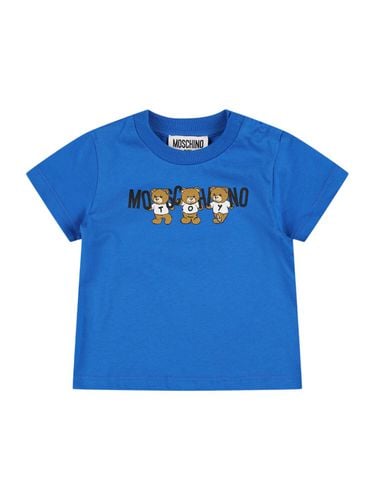 Camiseta De Jersey De Algodón Estampada - MOSCHINO - Modalova