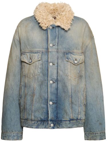 Jacke Aus Baumwolldenim Mit Kunstpelzkragen - ACNE STUDIOS - Modalova