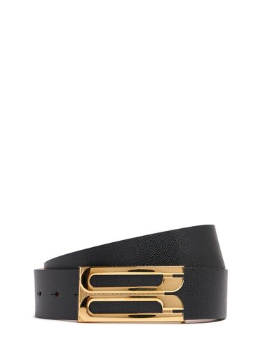 Jumbo Bbuckle Grained Leather Belt - VICTORIA BECKHAM - Modalova