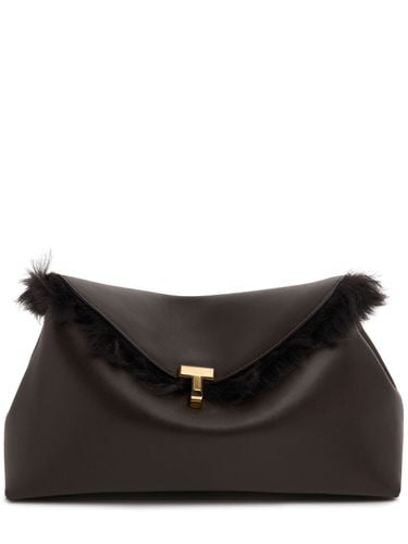 Pochette T-lock In Nappa Lucida E Shearling - TOTEME - Modalova