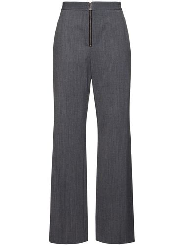 Hose Aus Wollmischtwill Mit Reißverschluss - MSGM - Modalova