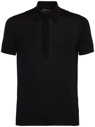 Polo De Seda Con Manga Corta - TOM FORD - Modalova