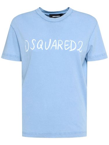 Camiseta De Jersey De Algodón Con Logo - DSQUARED2 - Modalova