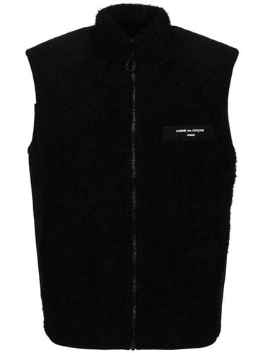 Gilet In Maglia Di Misto Lana Con Logo - COMME DES GARÇONS HOMME - Modalova