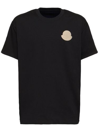 Logo Cotton Jersey T-shirt - MONCLER - Modalova