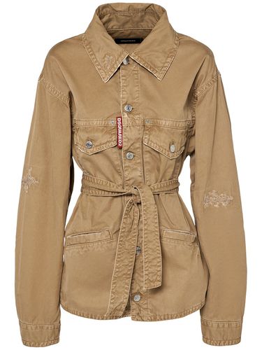 Overshirt 9to 5 In Cotone Con Cintura - DSQUARED2 - Modalova