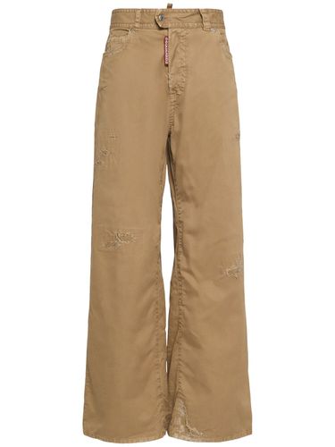 Pantaloni Larghi 9 To 5 In Twill Di Cotone - DSQUARED2 - Modalova