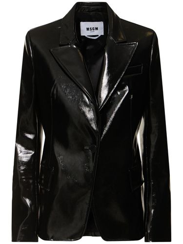 Single Breast Patent Jacket - MSGM - Modalova