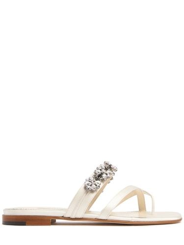 Mm Perlusa Satin Flat Sandals - MANOLO BLAHNIK - Modalova