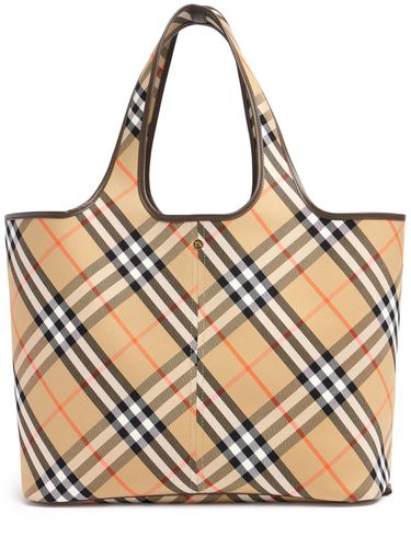 Borsa Shopping E/w Media In Tela - BURBERRY - Modalova