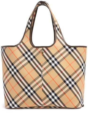 E/w Medium Canvas Tote Bag - BURBERRY - Modalova