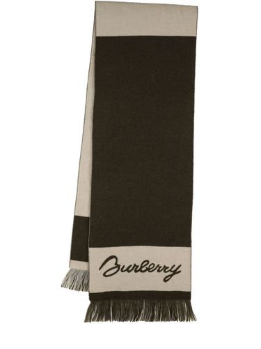 Blot Strip Knight Fb Cashmere Scarf - BURBERRY - Modalova