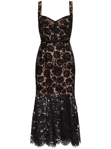 Fine Lace Midi Dress - SELF-PORTRAIT - Modalova