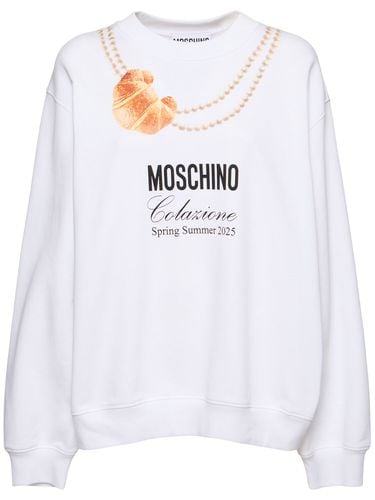 Felpa In Cotone Con Logo - MOSCHINO - Modalova