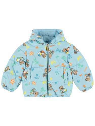 Chaqueta De Nylon Acolchada Estampada - MOSCHINO - Modalova