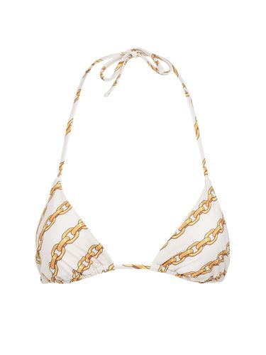 Foulard Print Triangle Bikini Top - VERSACE - Modalova