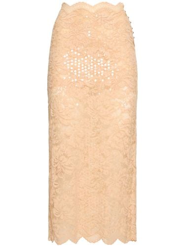 Sequined Dentelle Brodé Skirt - RABANNE - Modalova