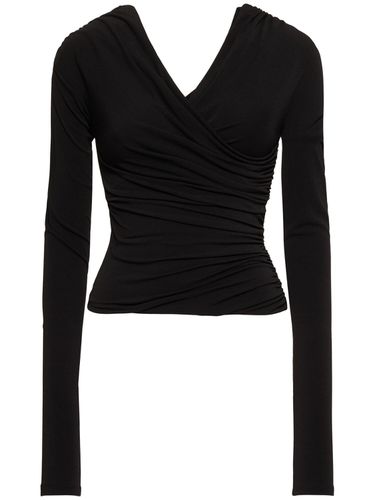 Trixie Draped Jersey Sablé Top - THE ANDAMANE - Modalova