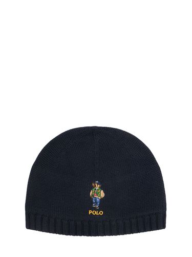 Gorro Beanie De Punto De Algodón Bordado - POLO RALPH LAUREN - Modalova