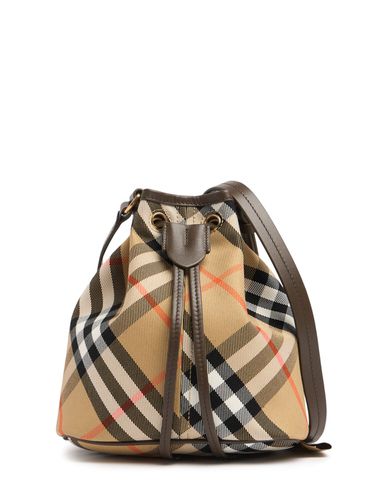 Borsa A Secchiello Mini In Tela Con Coulisse - BURBERRY - Modalova