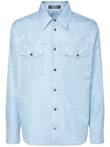 Baroque Jacquard Poplin Shirt - VERSACE - Modalova