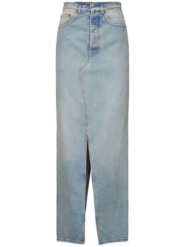 Falda Larga De Denim De Algodón - MM6 MAISON MARGIELA - Modalova