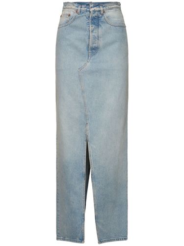 Langer Rock Aus Baumwolldenim Mit Schößchen - MM6 MAISON MARGIELA - Modalova