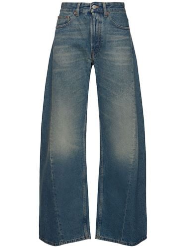 Faded Denim Mid Rise Wide Leg Jeans - MM6 MAISON MARGIELA - Modalova