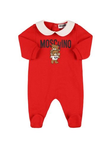 Pelele De Felpa De Algodón Con Estampado - MOSCHINO - Modalova