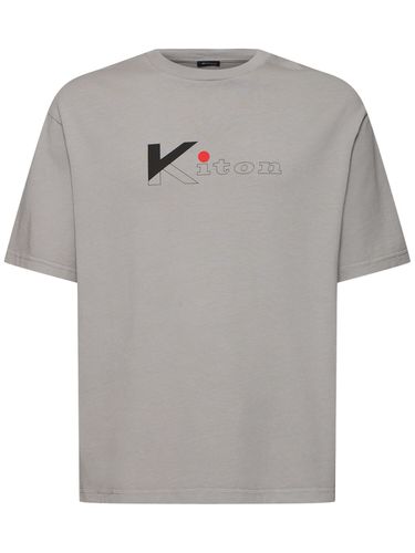 Camiseta De Jersey De Algodón Con Logo - KITON - Modalova