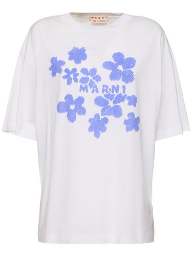 Camiseta De Jersey De Algodón Estampada - MARNI - Modalova