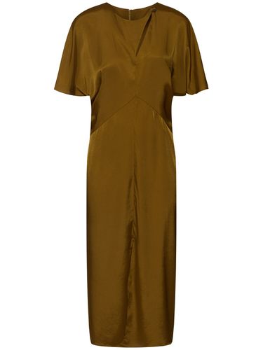 Vestido Midi De Satén Drapeado - SOEUR - Modalova