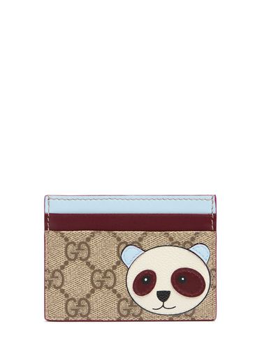 Porta Carte Di Credito Gg Bicolor Con Panda - GUCCI - Modalova