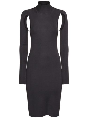 Vestido Midi De Viscosa Con Cuello Alto - HELMUT LANG - Modalova