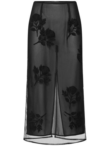 Flower Embroidered Midi Skirt - BLUMARINE - Modalova