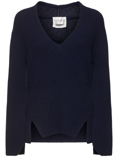 Wool & Cashmere Knit V-neck Sweater - FORTE_FORTE - Modalova