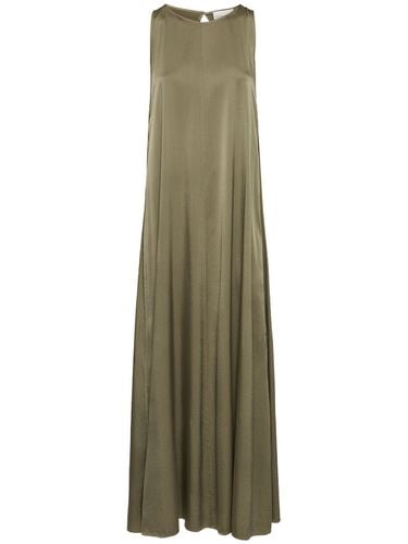 Sleeveless Silk Blend Satin Long Dress - FORTE_FORTE - Modalova