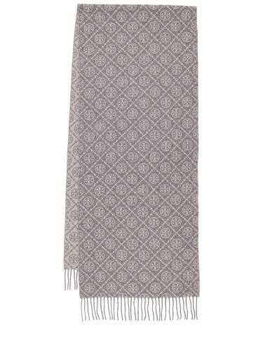 T Oblong Monogram Wool & Cashmere Scarf - TORY BURCH - Modalova