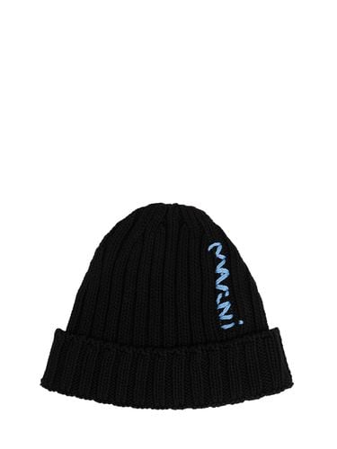 Cappello In Maglia Di Cotone Con Logo - MARNI - Modalova