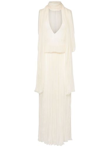 Pleated Silk Chiffon Scarf Dress - BLUMARINE - Modalova