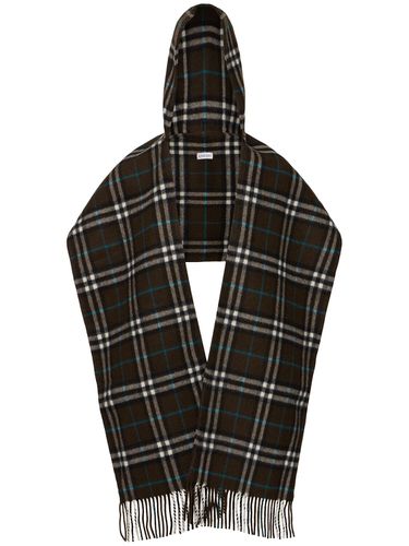 Sciarpa Con Cappuccio Giant Check In Cashmere - BURBERRY - Modalova