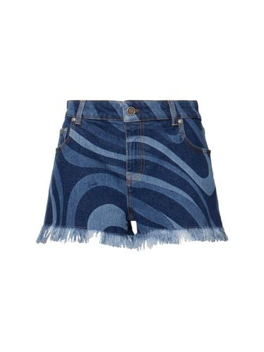 Shorts Mini In Denim Stretch Stampato - PUCCI - Modalova