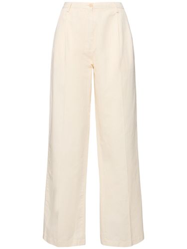 Cotton & Linen Wide Leg Pants - ASPESI - Modalova