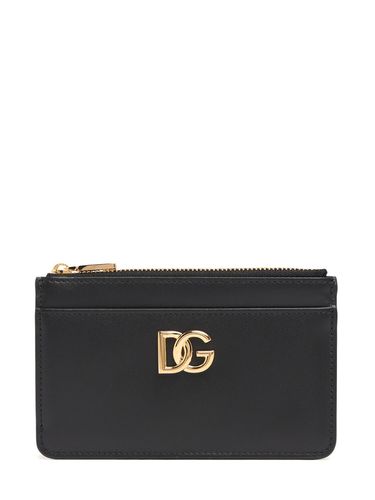 Dg Smooth Leather Card Holder W/ Zip - DOLCE & GABBANA - Modalova