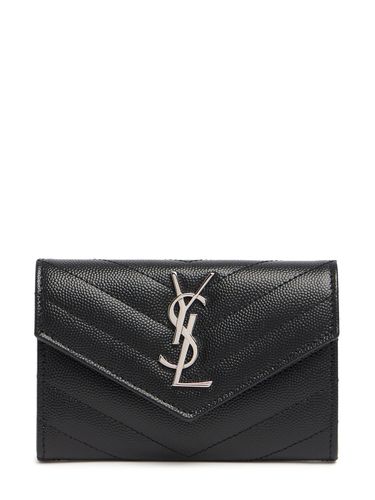 Kleine Umschlagsbrieftasche Aus Leder Mit Monogram - SAINT LAURENT - Modalova