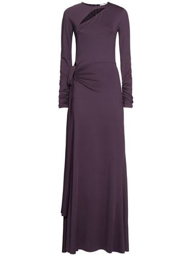 Vestido Drapeado Con Manga Larga - VICTORIA BECKHAM - Modalova