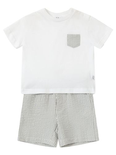 Cotton Seersucker T-shirt & Shorts - IL GUFO - Modalova